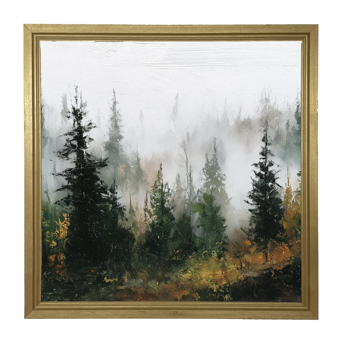 Foggy Pines - Framed Art