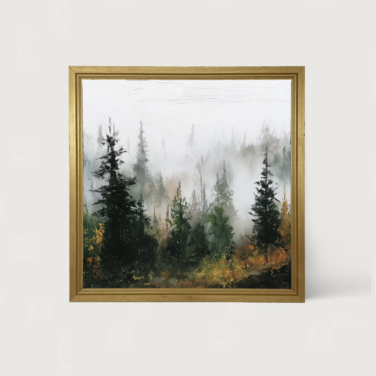 Foggy Pines - Framed Art
