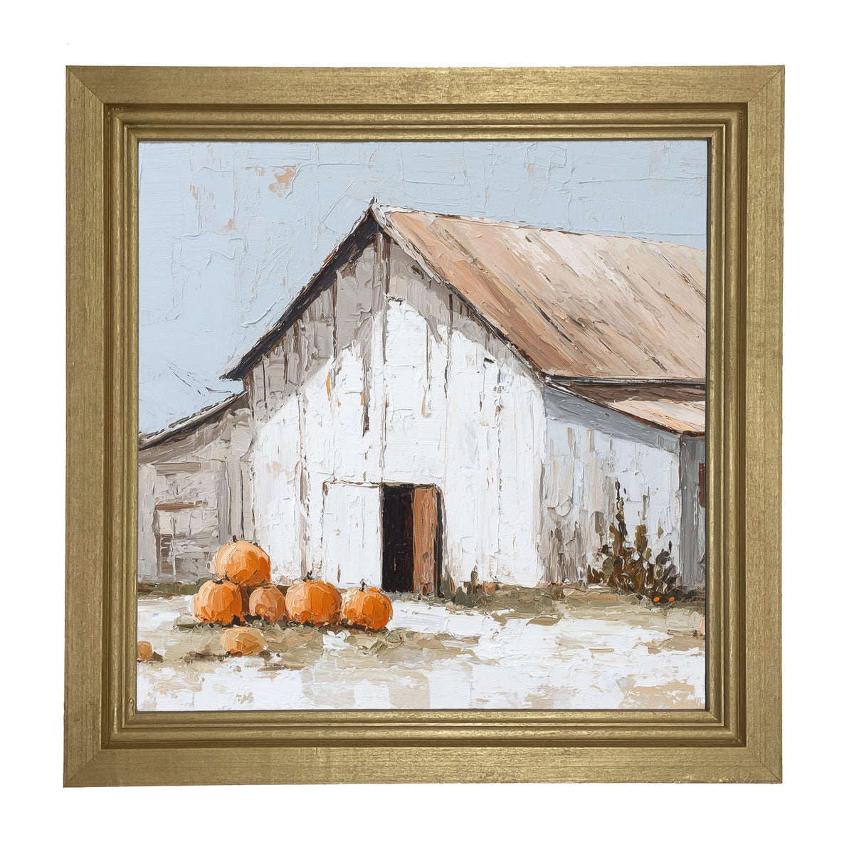 Barn with Pumpkins - Framed Art
