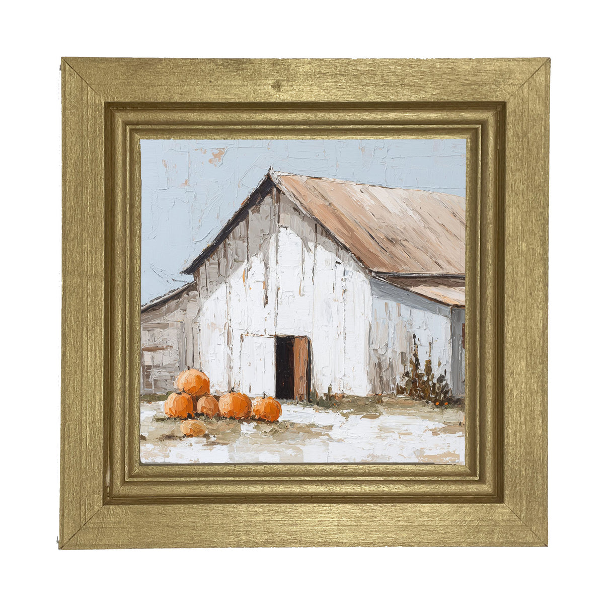 Barn with Pumpkins - Framed Art