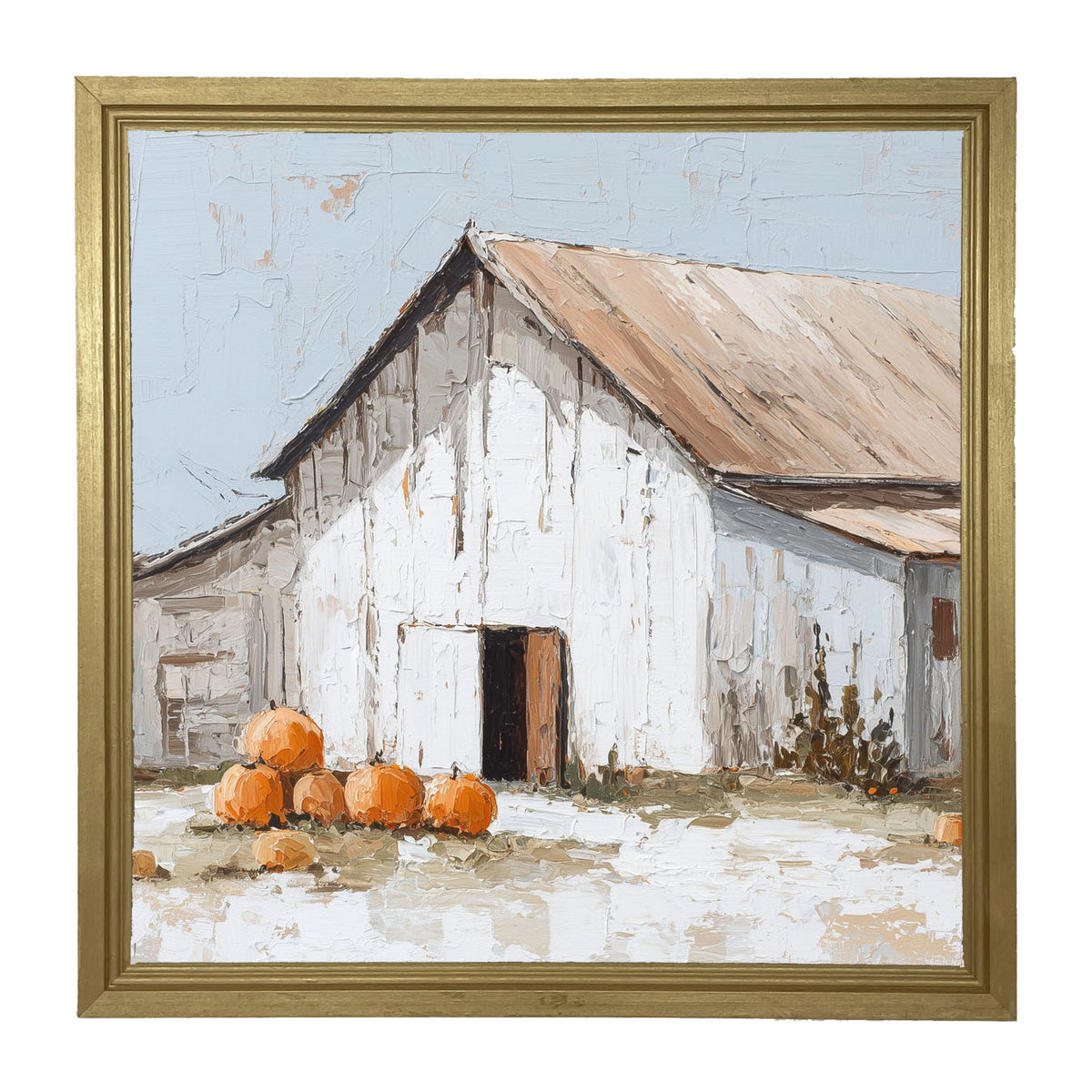 Barn with Pumpkins - Framed Art