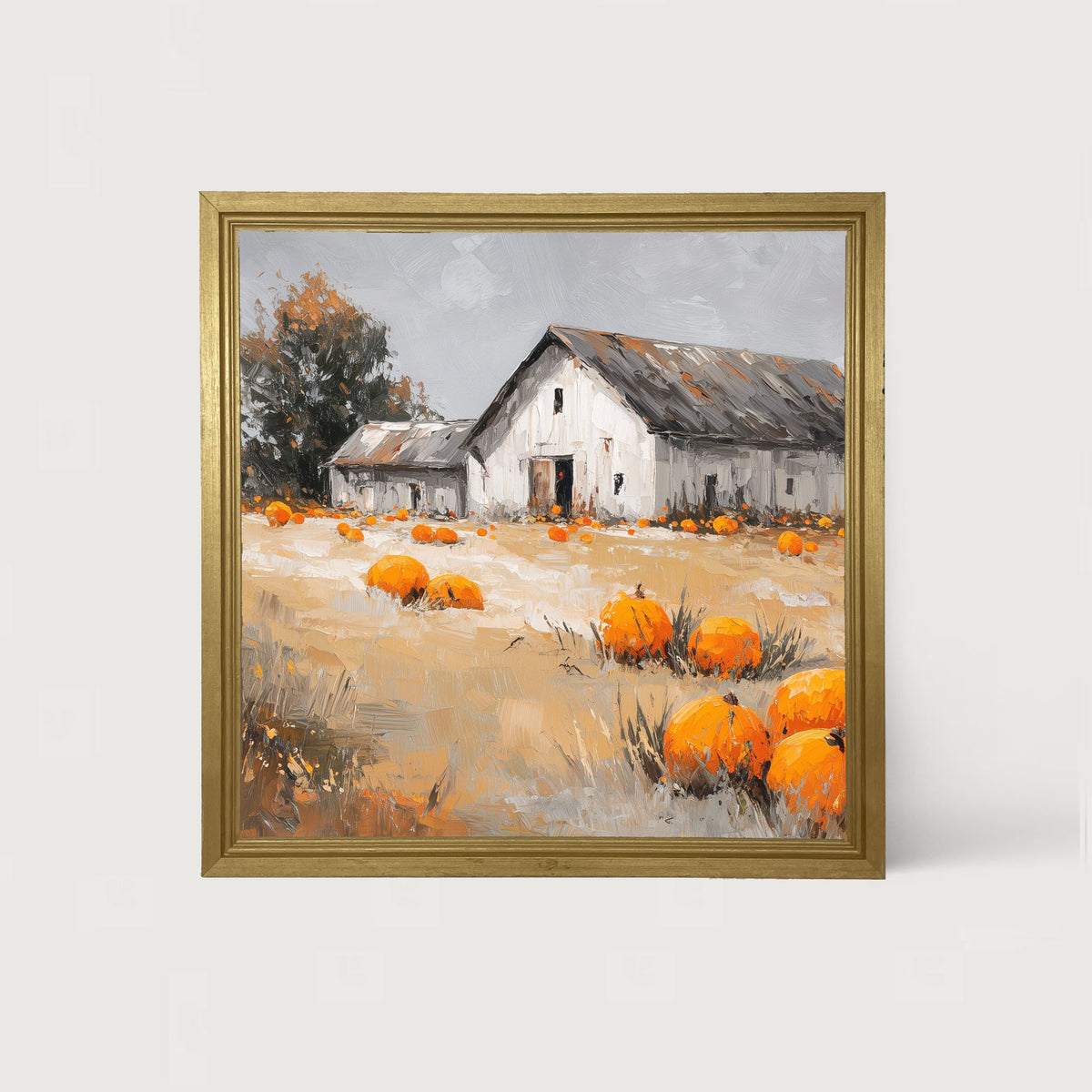 Orange Pumpkins in Field