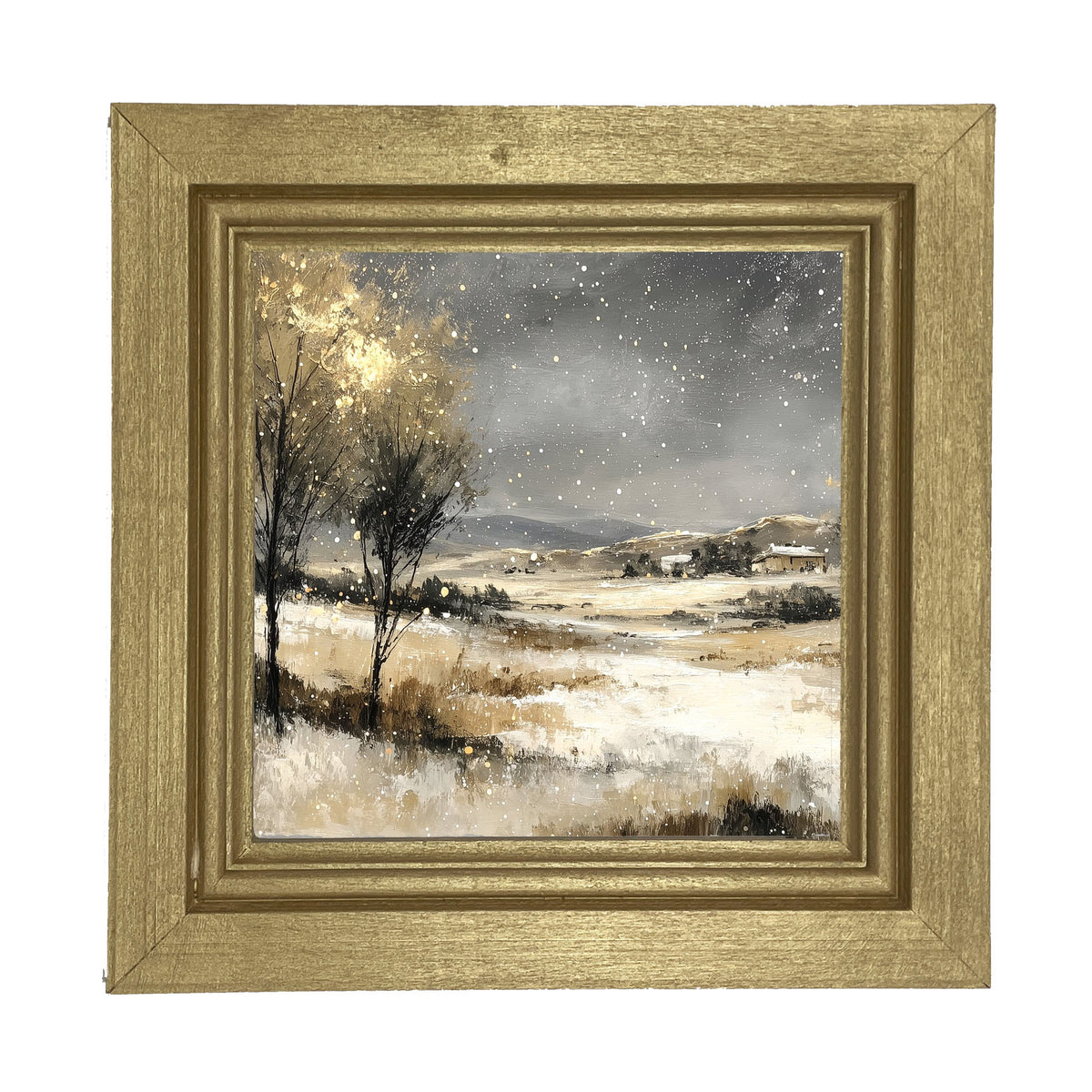 Snow Falling on a Field - Framed Art