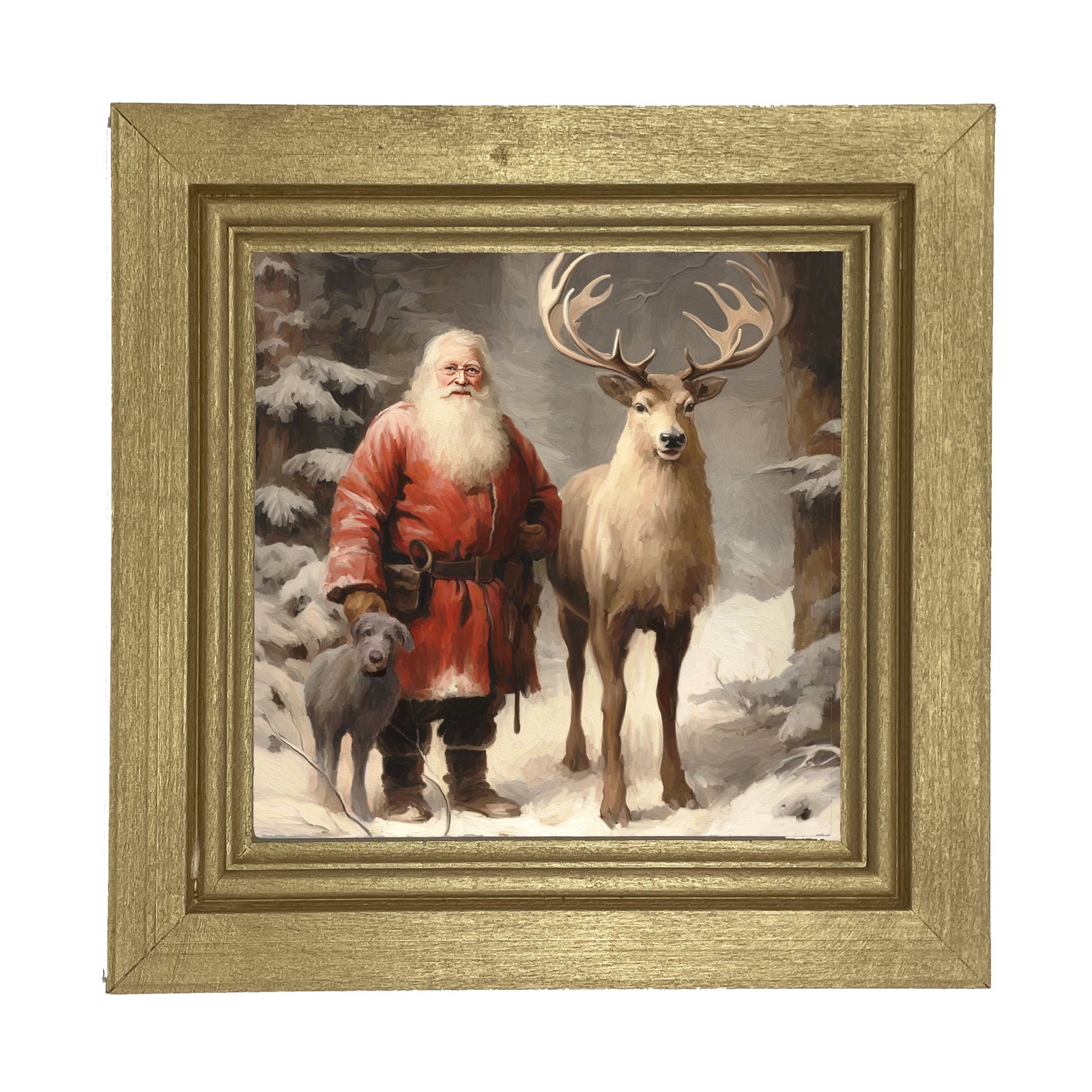Winter Forest Santa - Framed Art