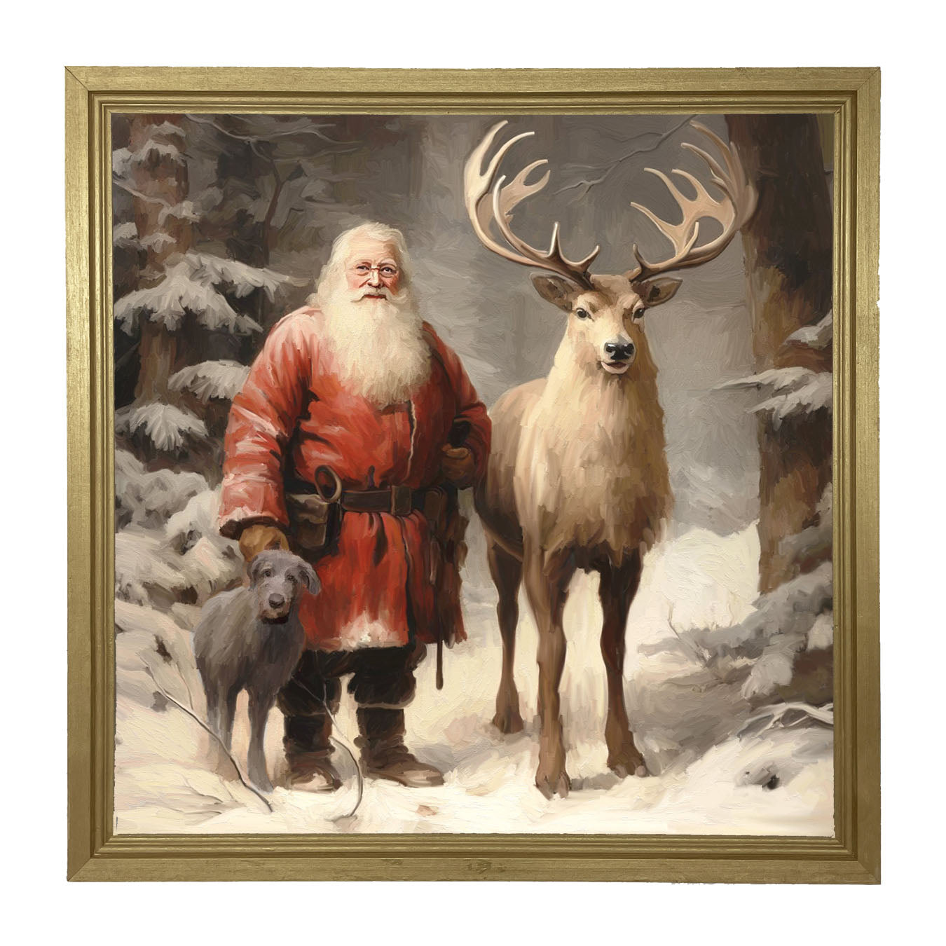 Winter Forest Santa - Framed Art