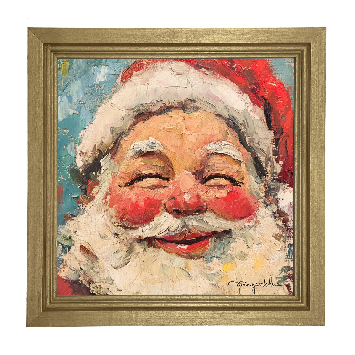 Joyful Santa with Rosy Cheeks - Framed Art