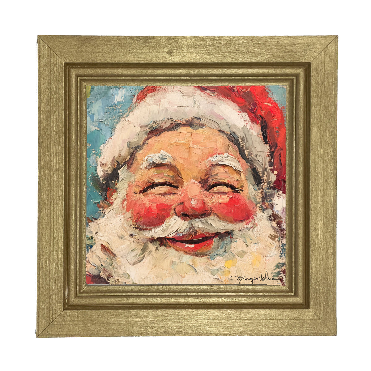 Joyful Santa with Rosy Cheeks - Framed Art