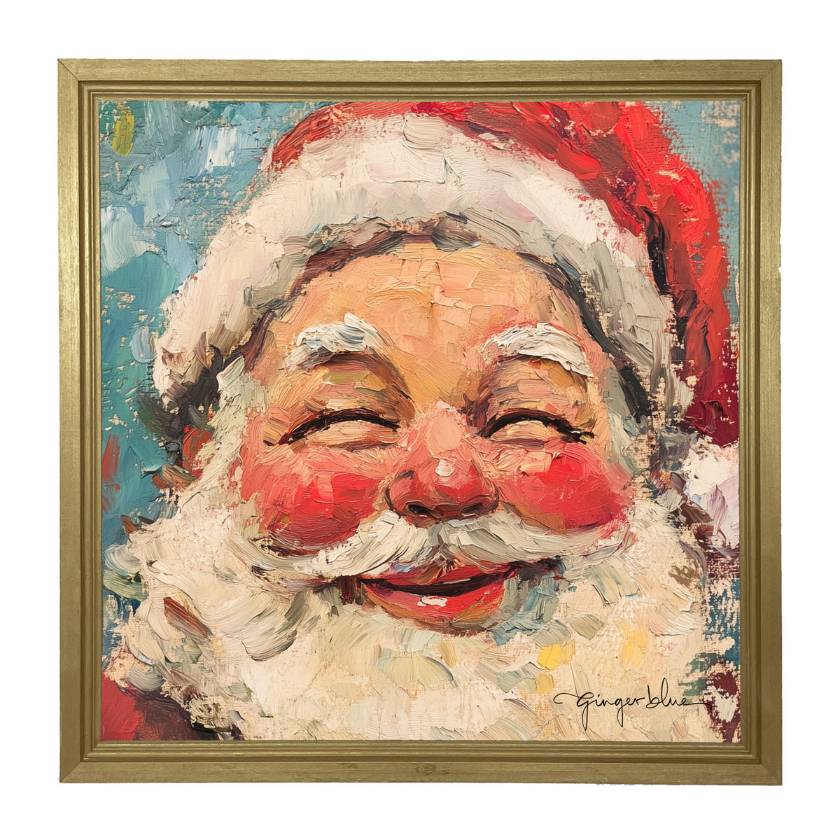 Joyful Santa with Rosy Cheeks - Framed Art
