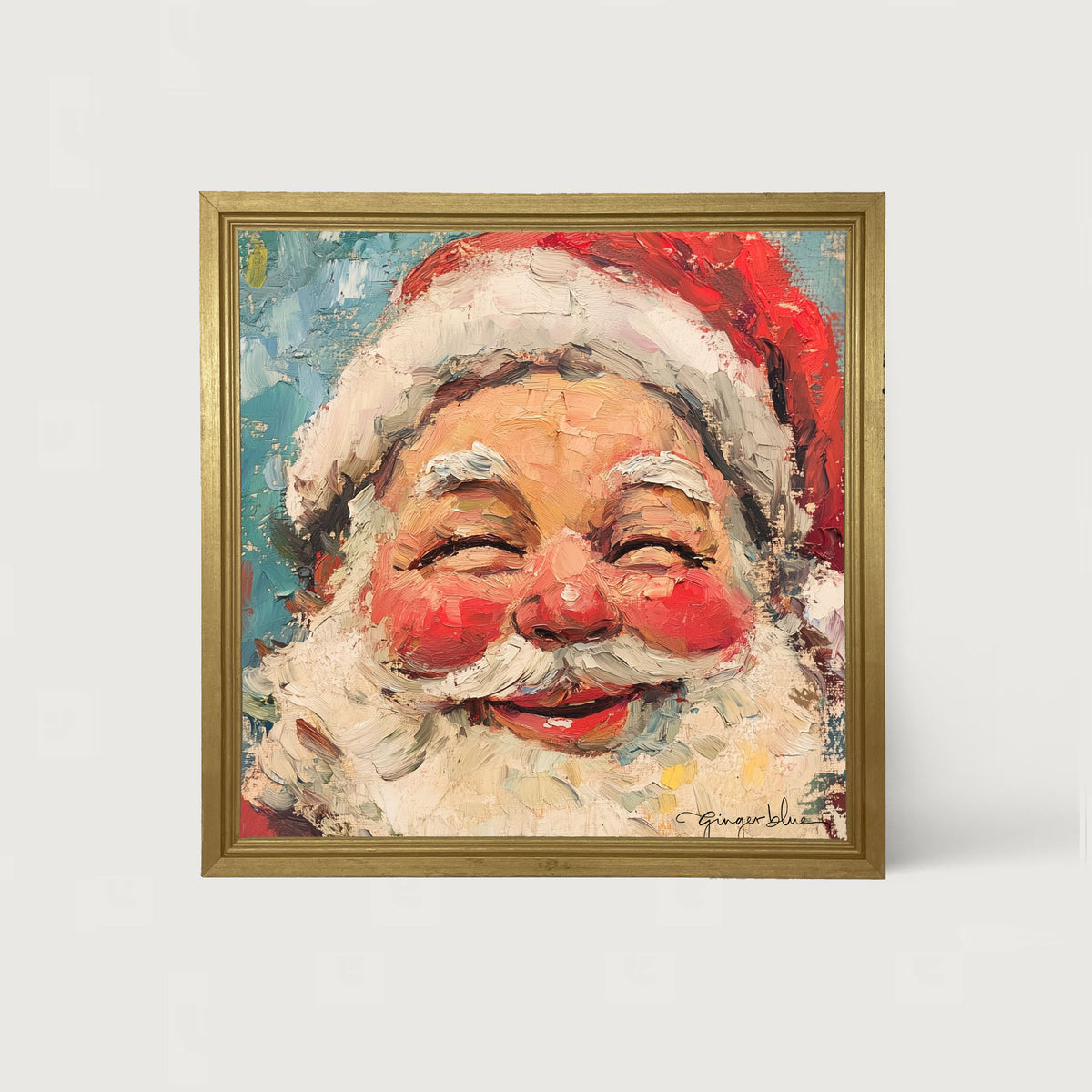 Joyful Santa with Rosy Cheeks - Framed Art
