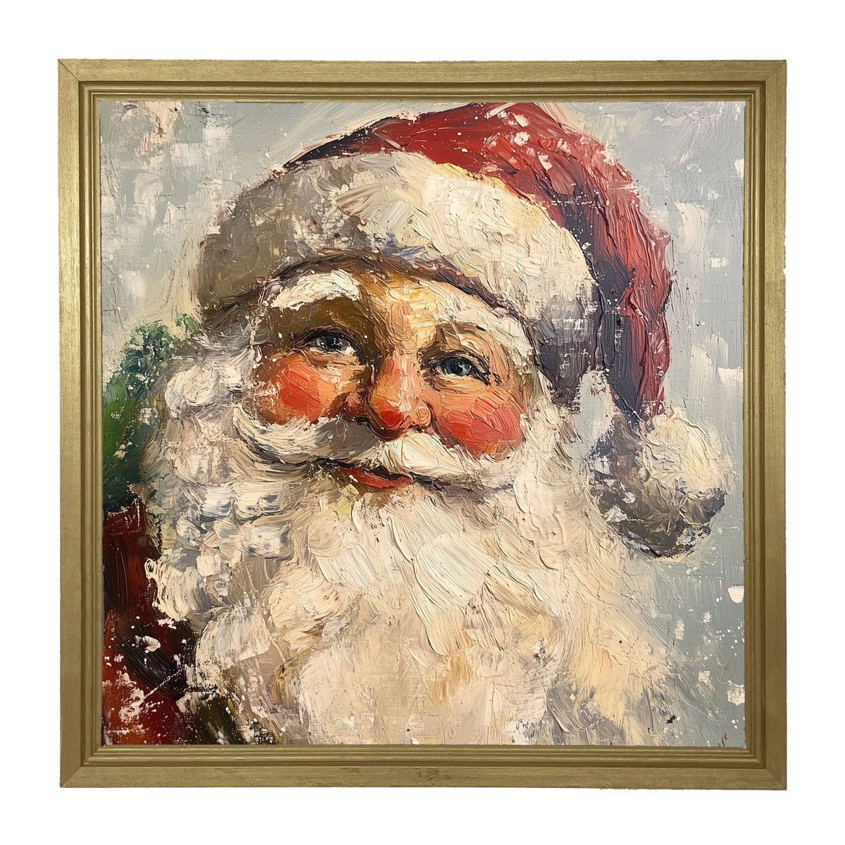 Santa Portrait in the Snow - Framed Art