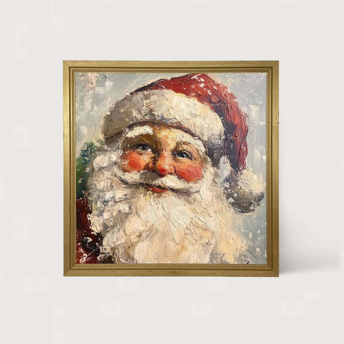 Santa Portrait in the Snow - Framed Art