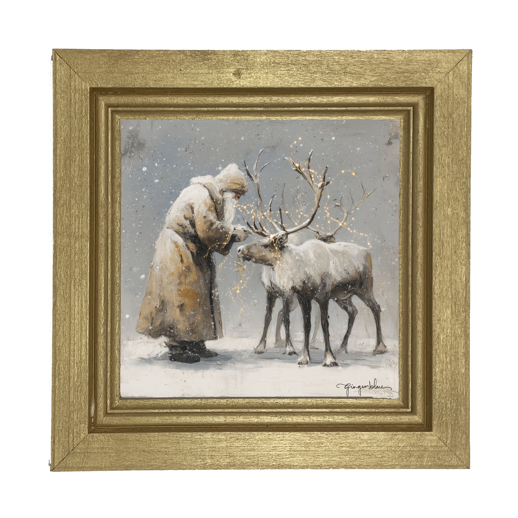 Decorating Reindeer Antlers - Framed Art