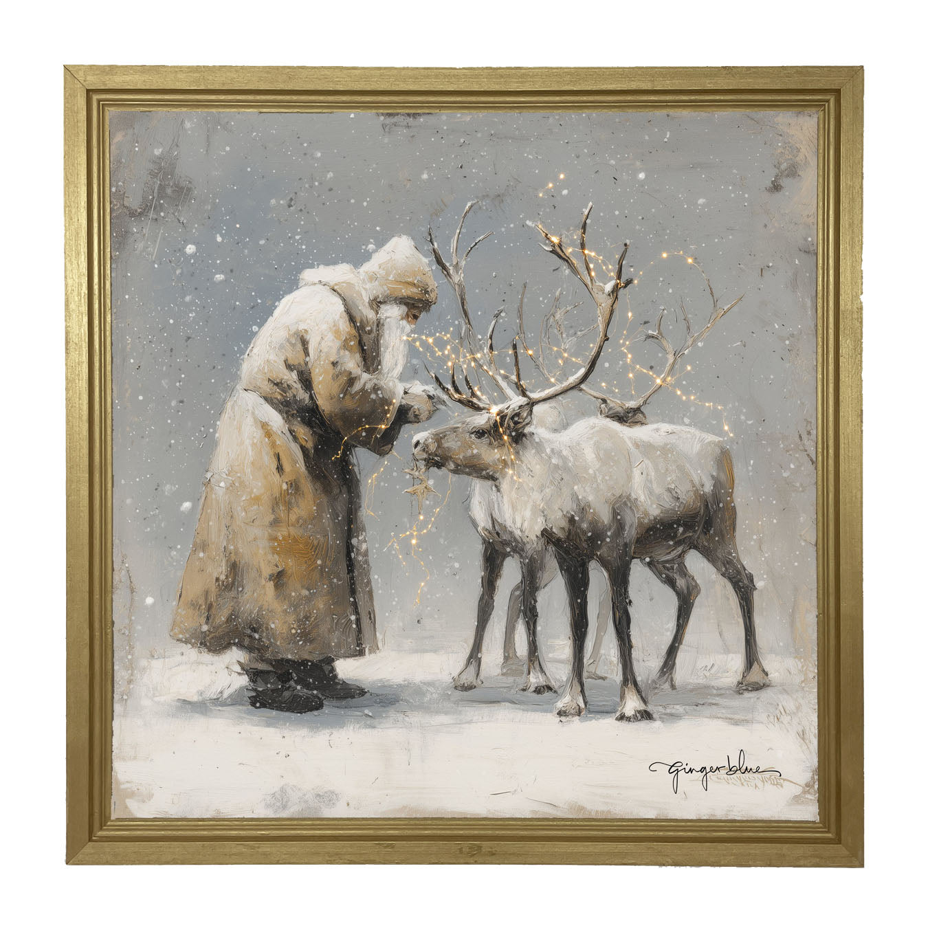 Decorating Reindeer Antlers - Framed Art