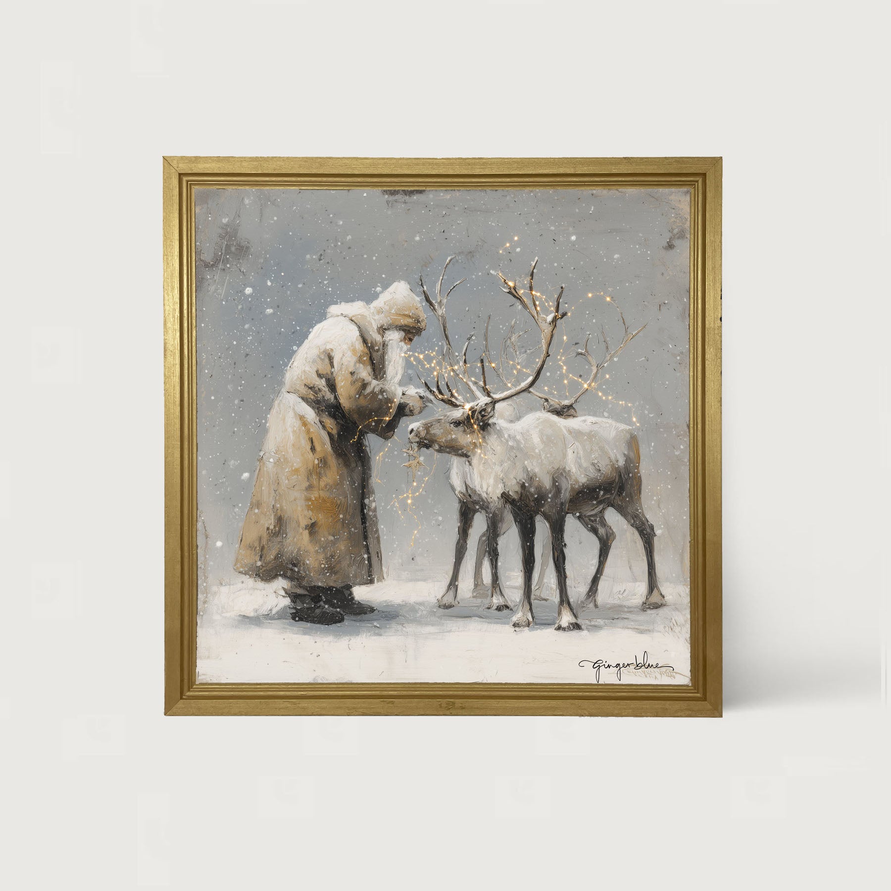 Decorating Reindeer Antlers - Framed Art
