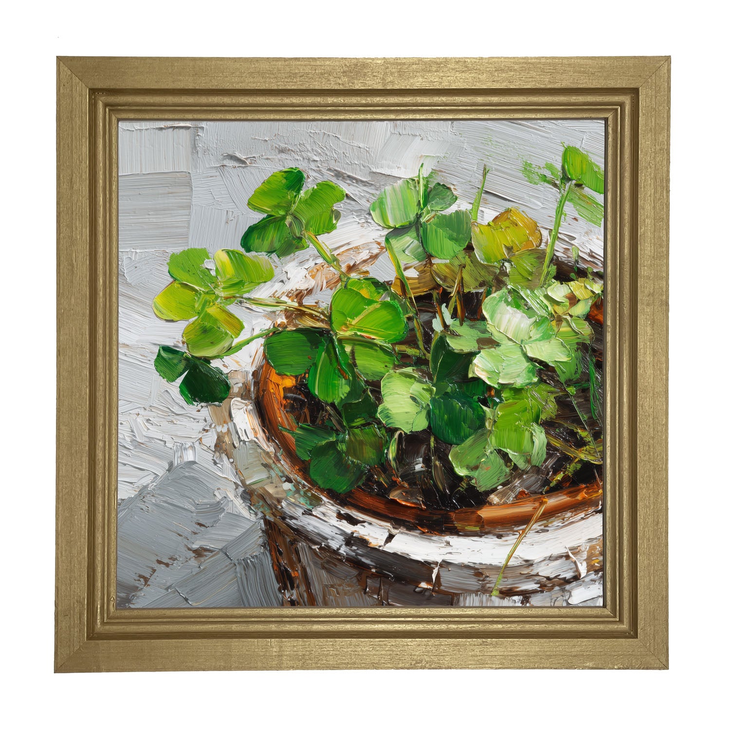 St. Patrick's - Potted Clovers - Framed Art