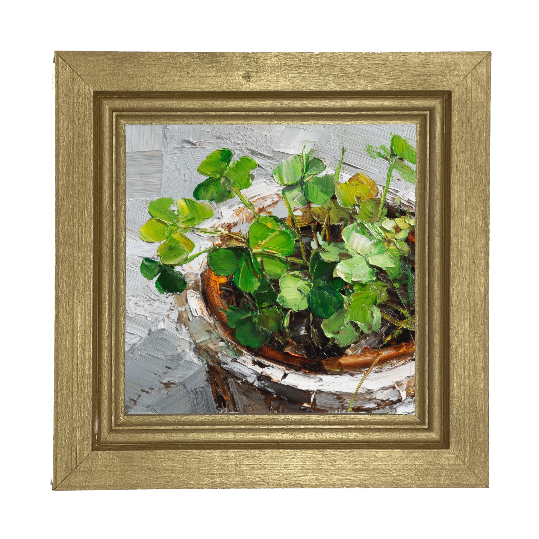 St. Patrick's - Potted Clovers - Framed Art