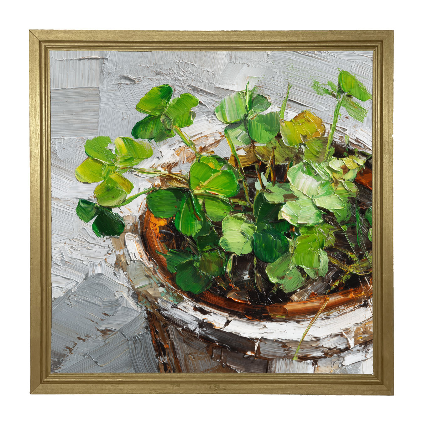 St. Patrick's - Potted Clovers - Framed Art