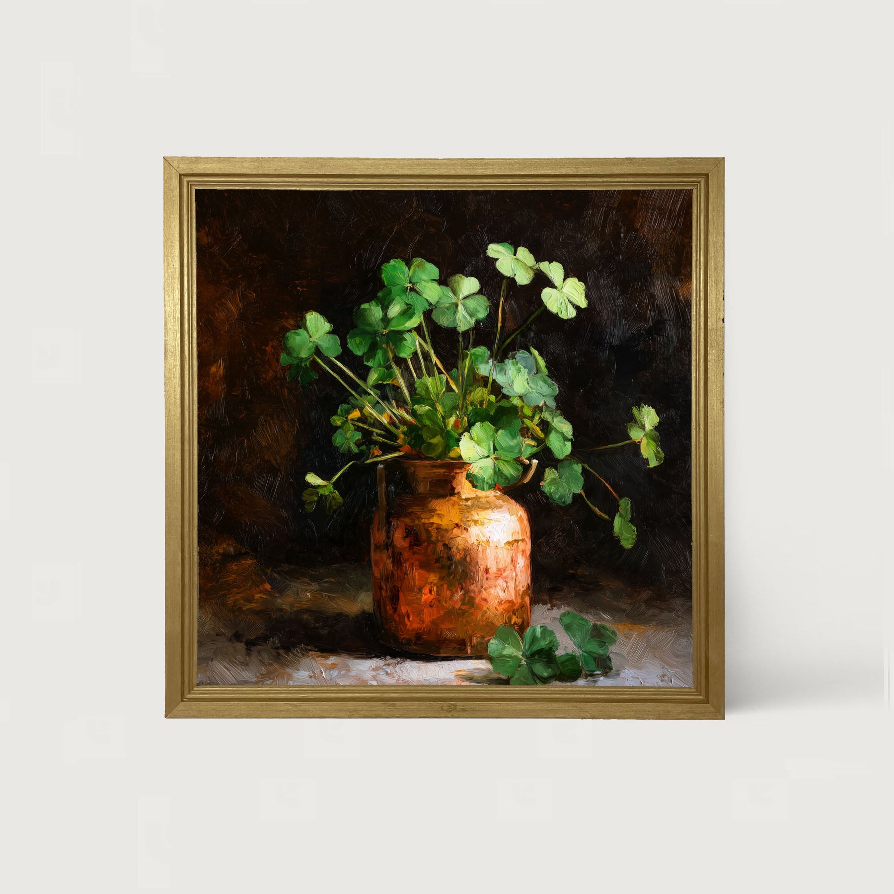 Copper Jar with Clovers