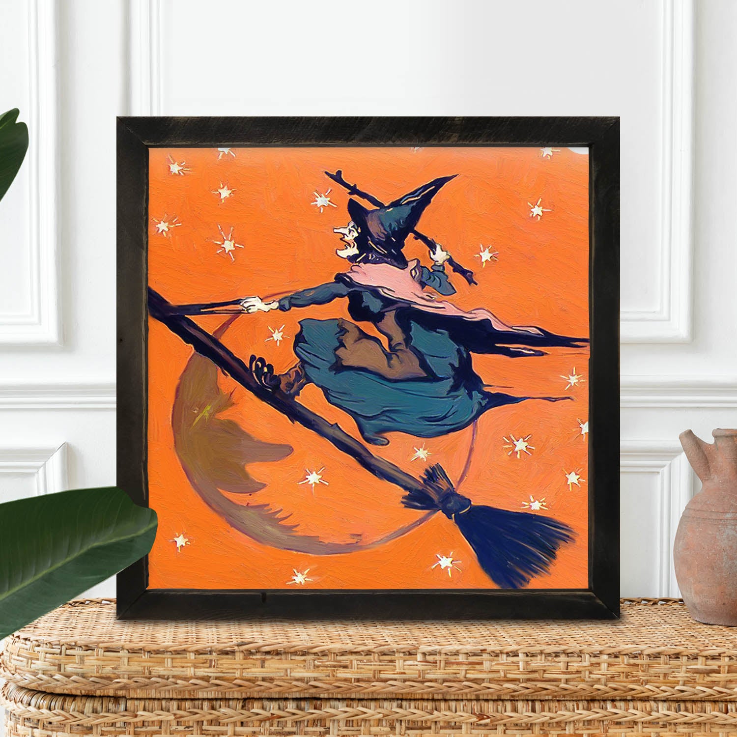 Vintage Witch on a Broom