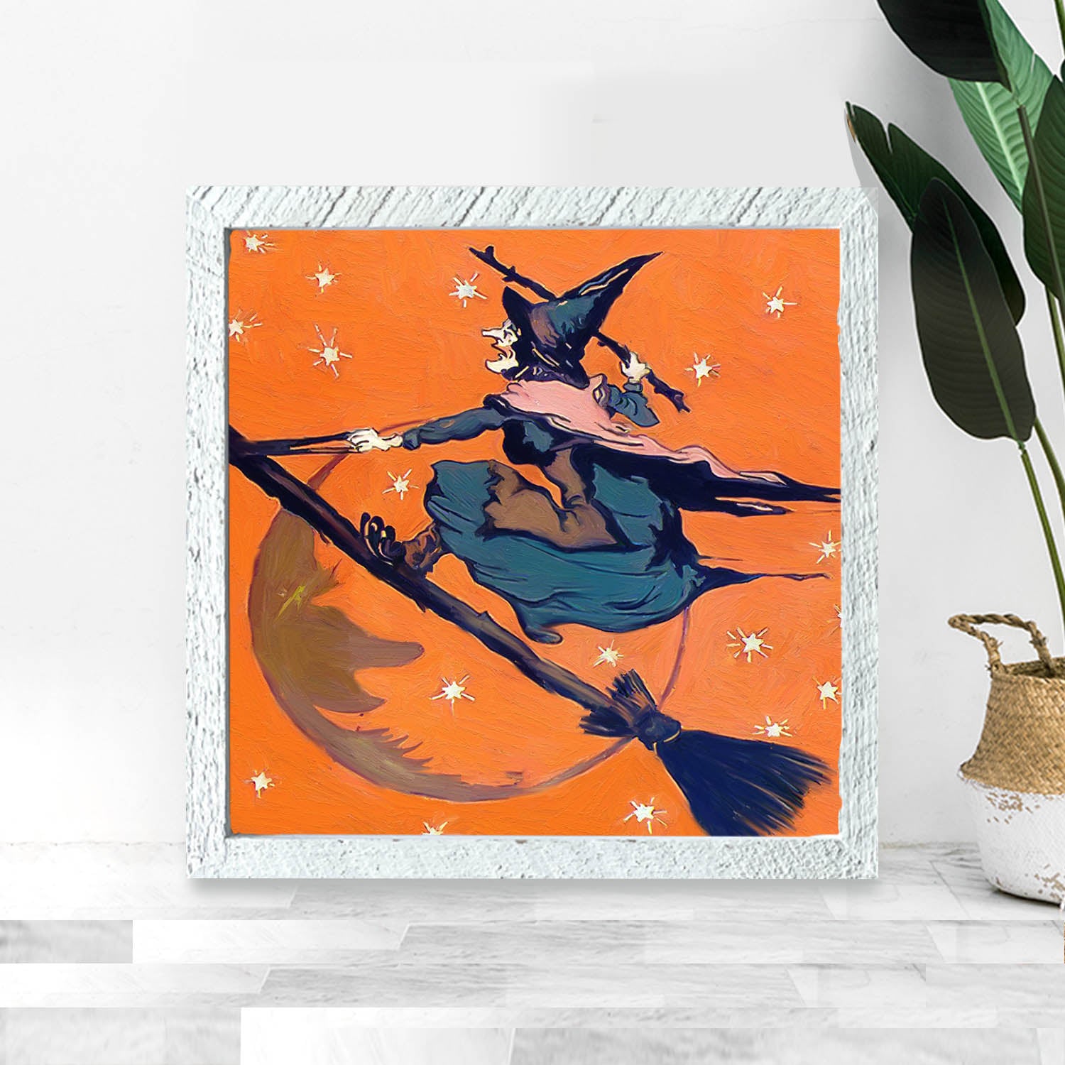 Vintage Witch on a Broom