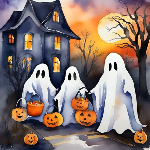 Trick or treating ghosts