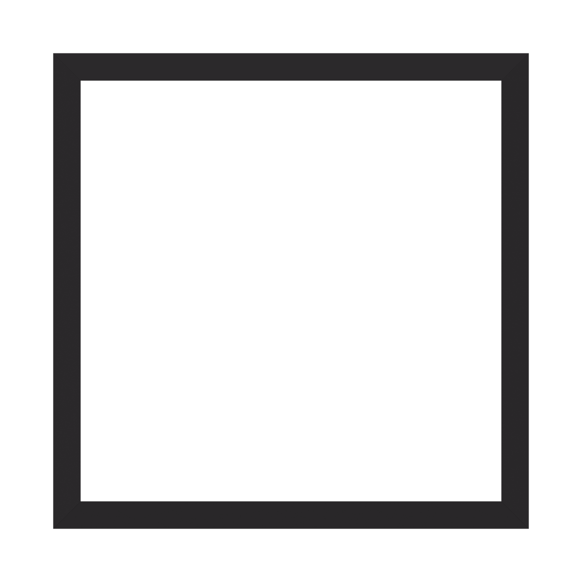 Modern magnet frame, XL 26 x 26 inches, Matte Black, 1.5-inch molding