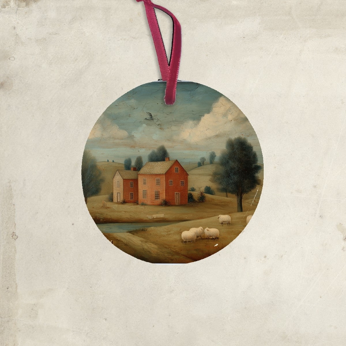 Rustic Sheep at Farm - Ornament