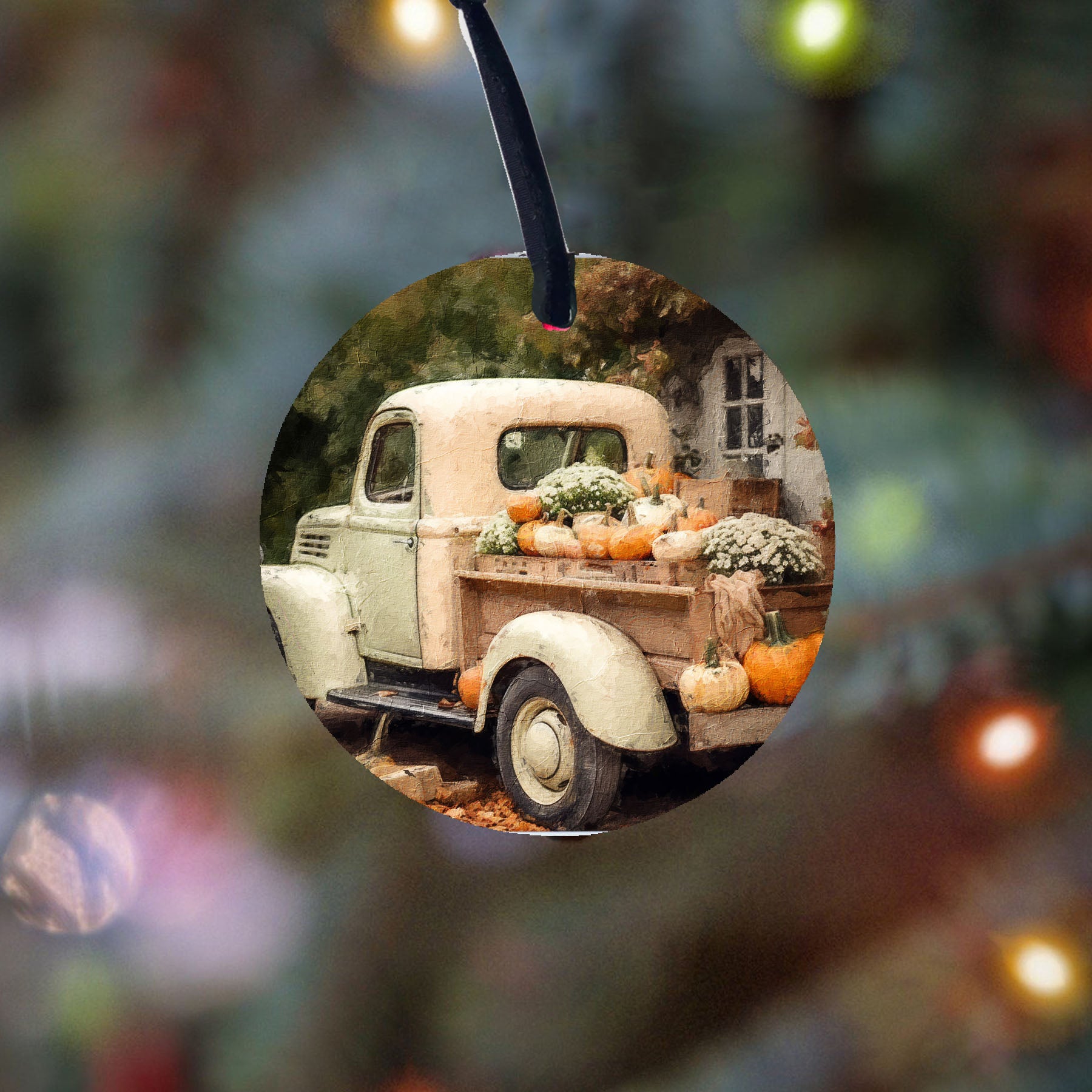 Pink and White Truck - Ornament