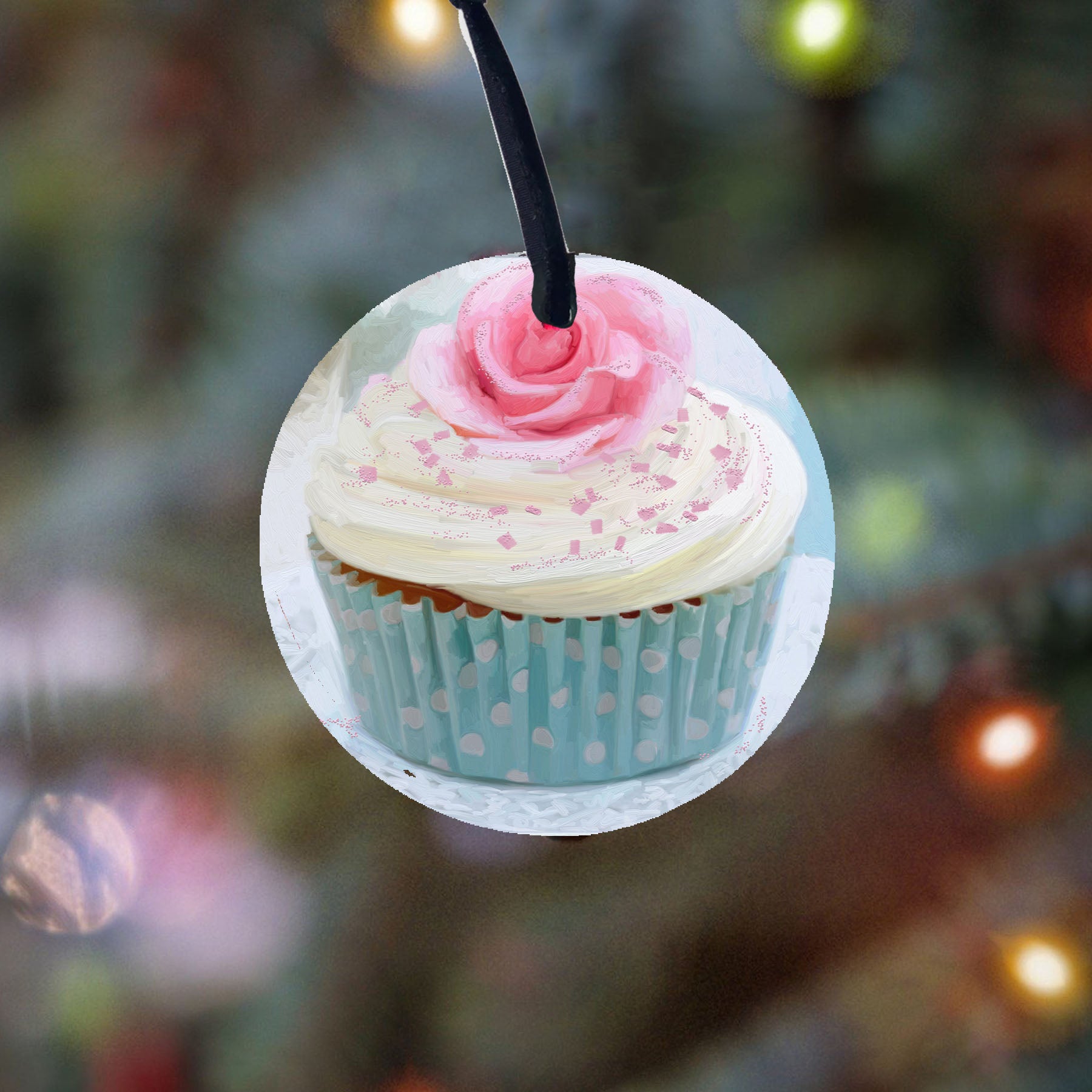 Blue Cupcake - Ornament