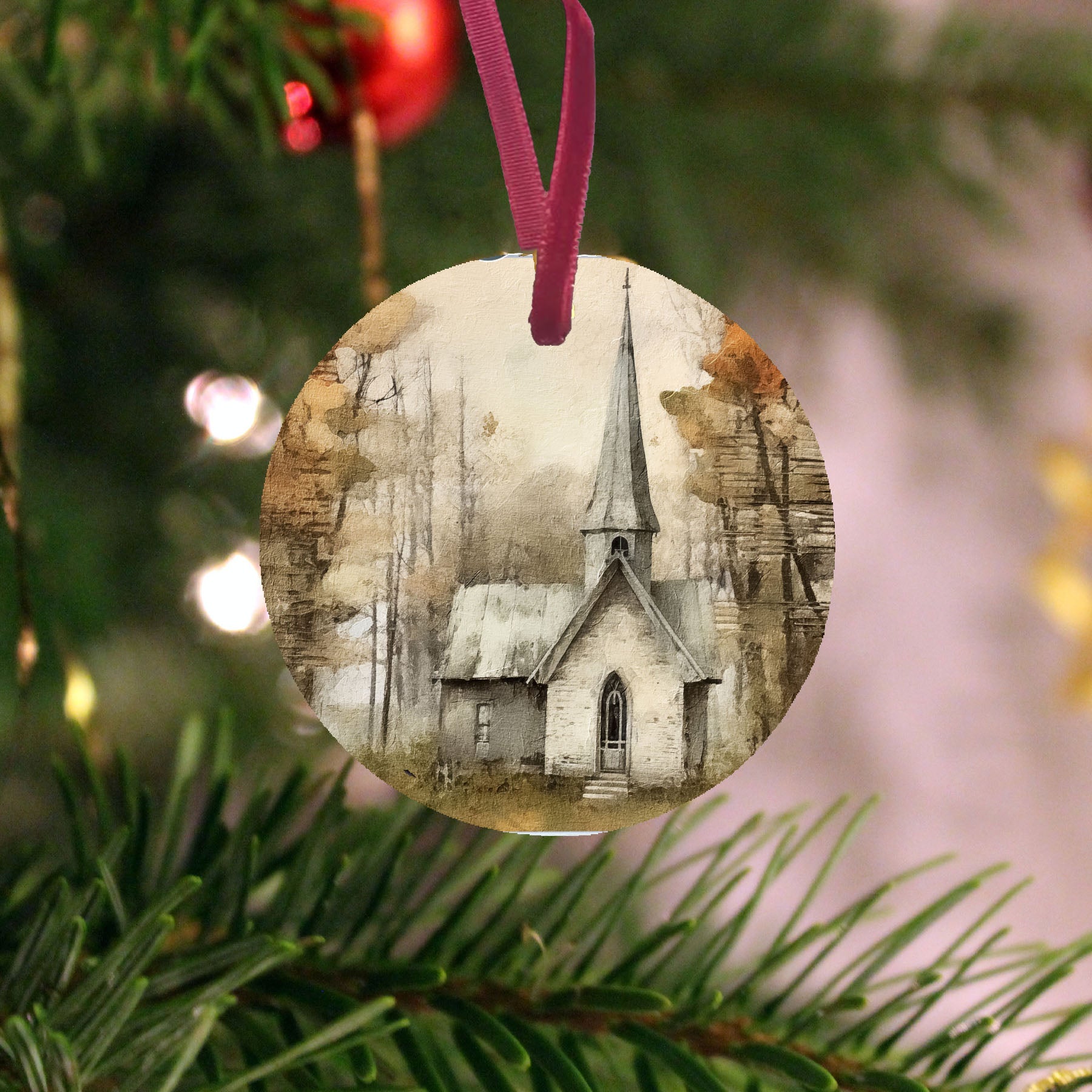 Autumn Church 3 - Ornament