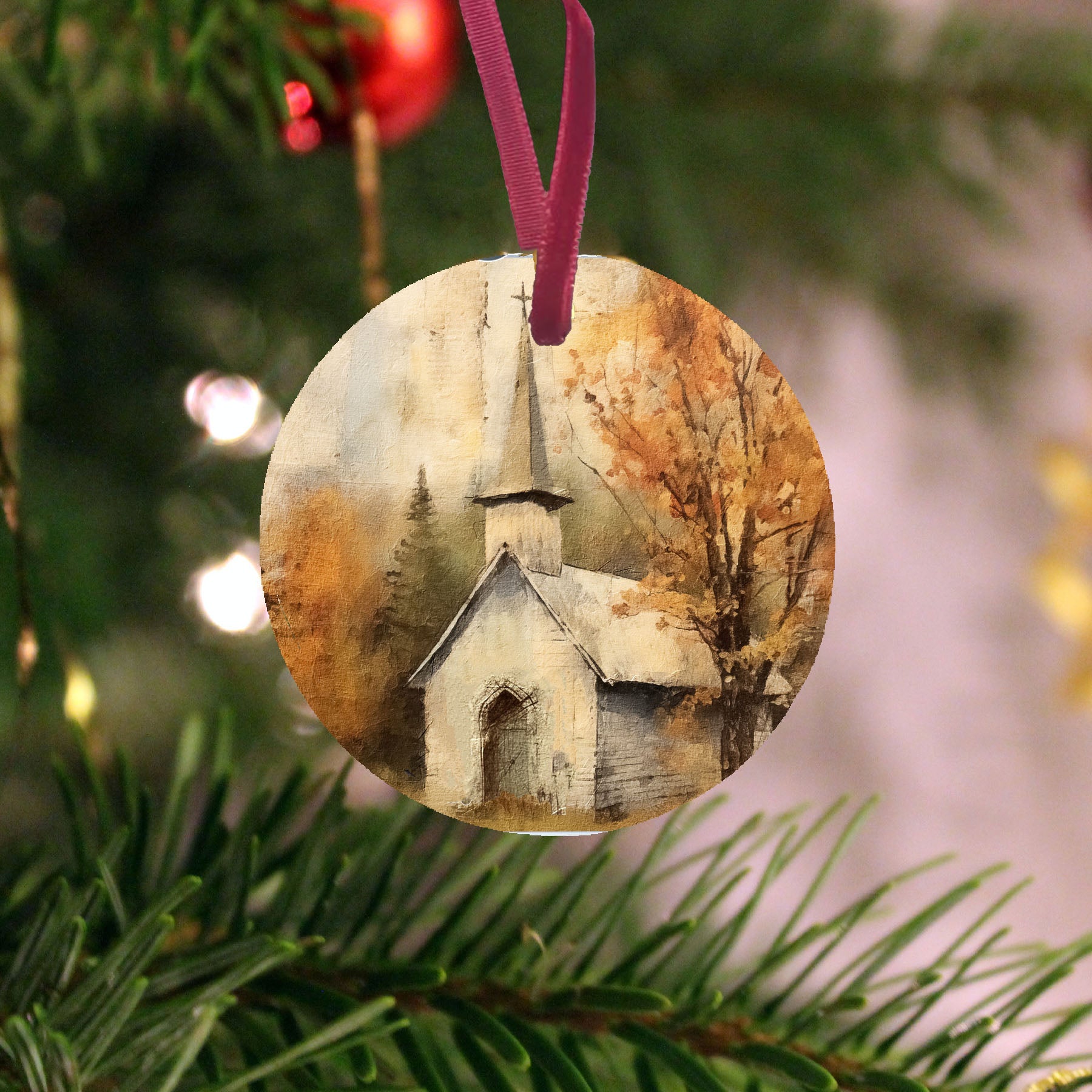 Autumn Church 4 - Ornament