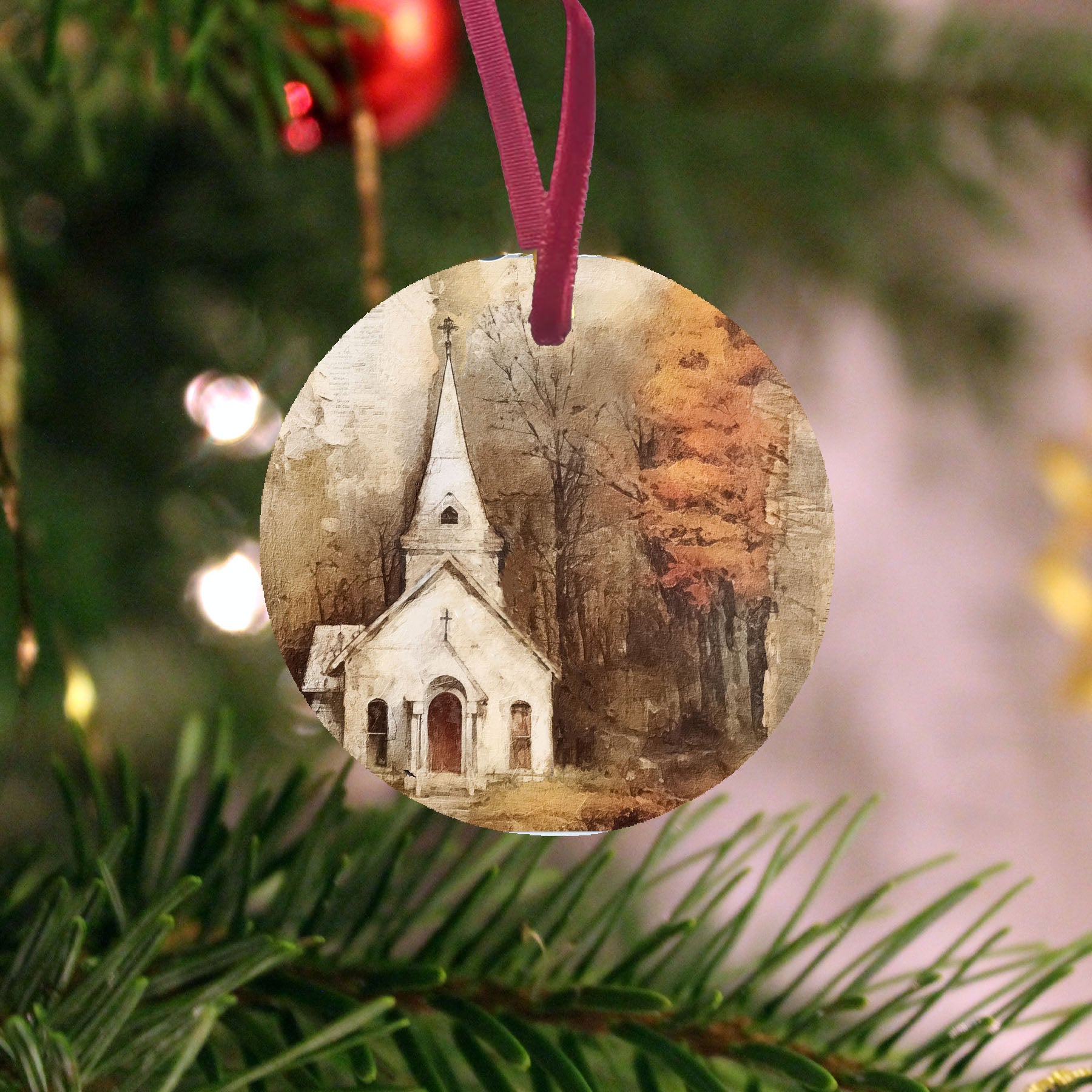 Autumn Church 6 - Ornament