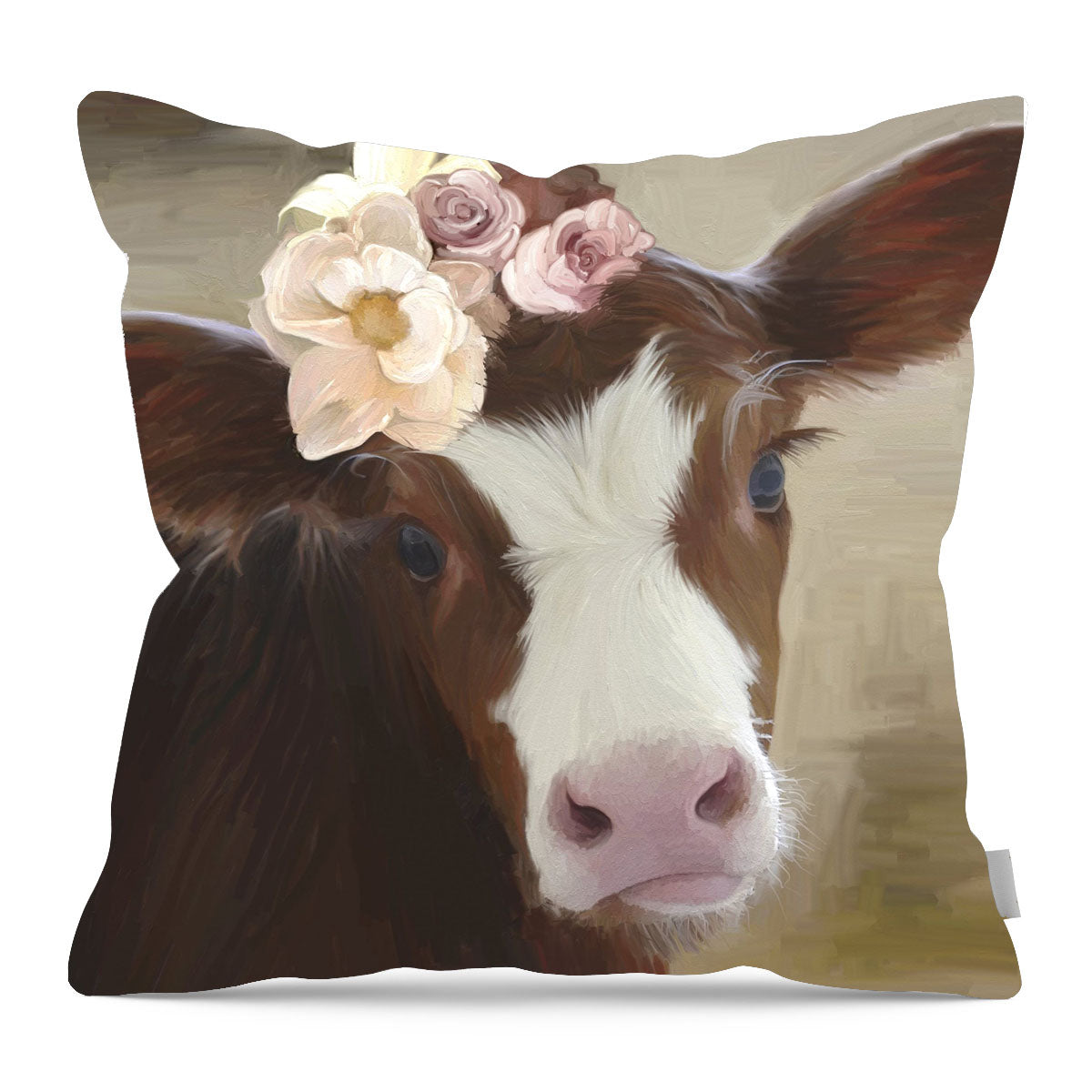 Baby cow with flowers - Pillow