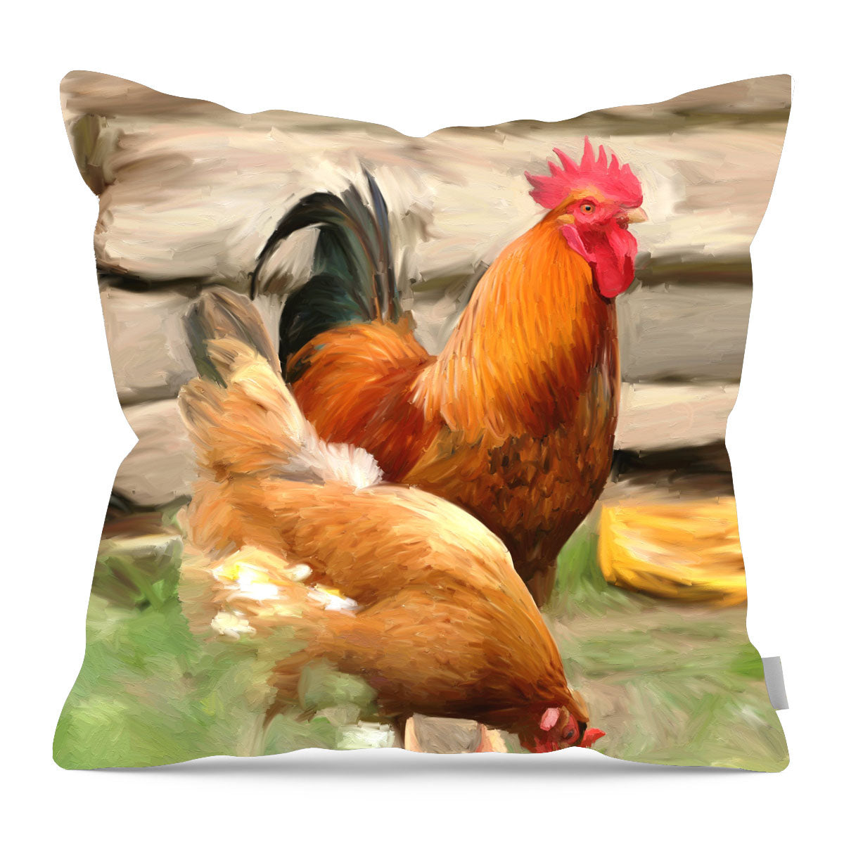 Rooster and Hen- Pillow