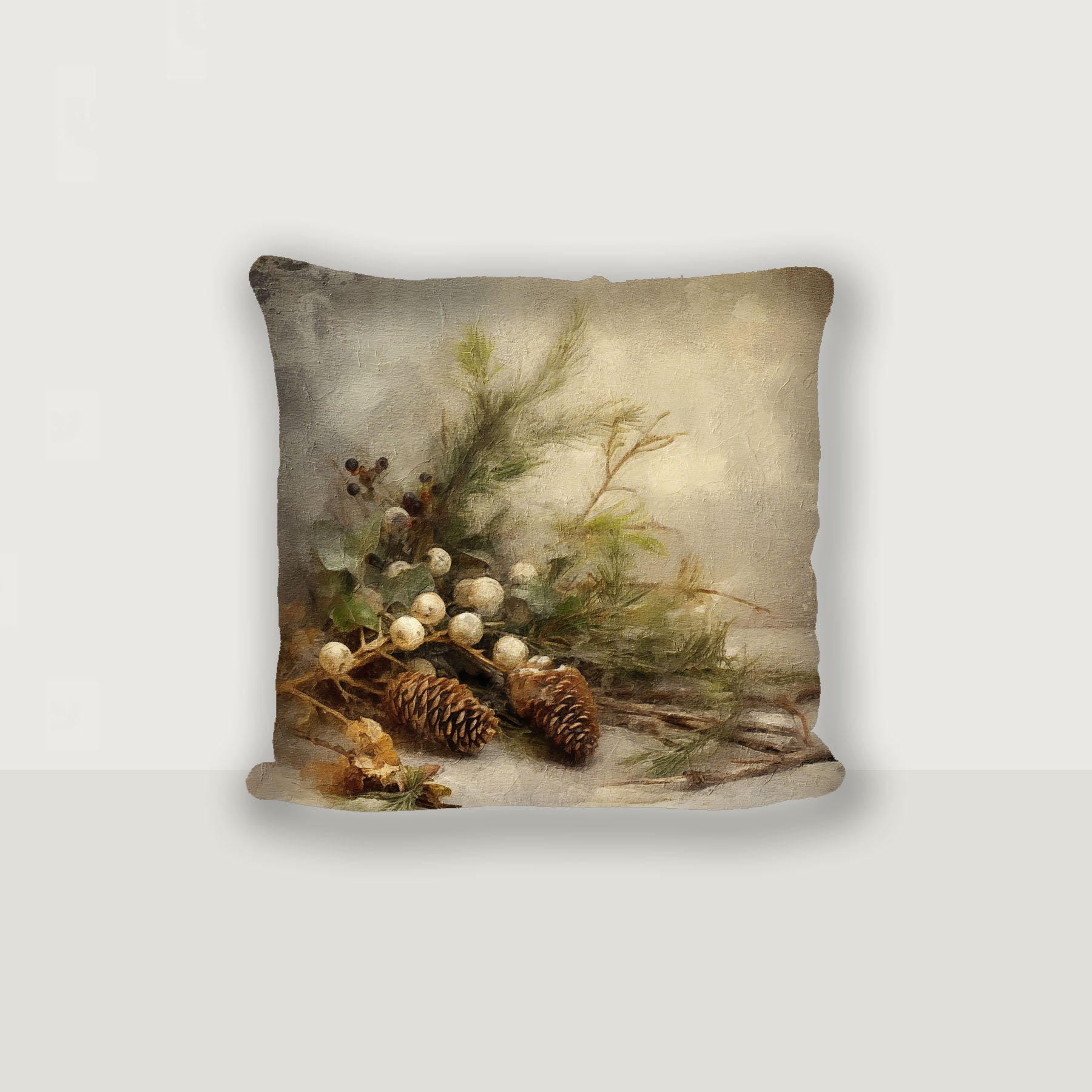 Pine and white berries - Pillow