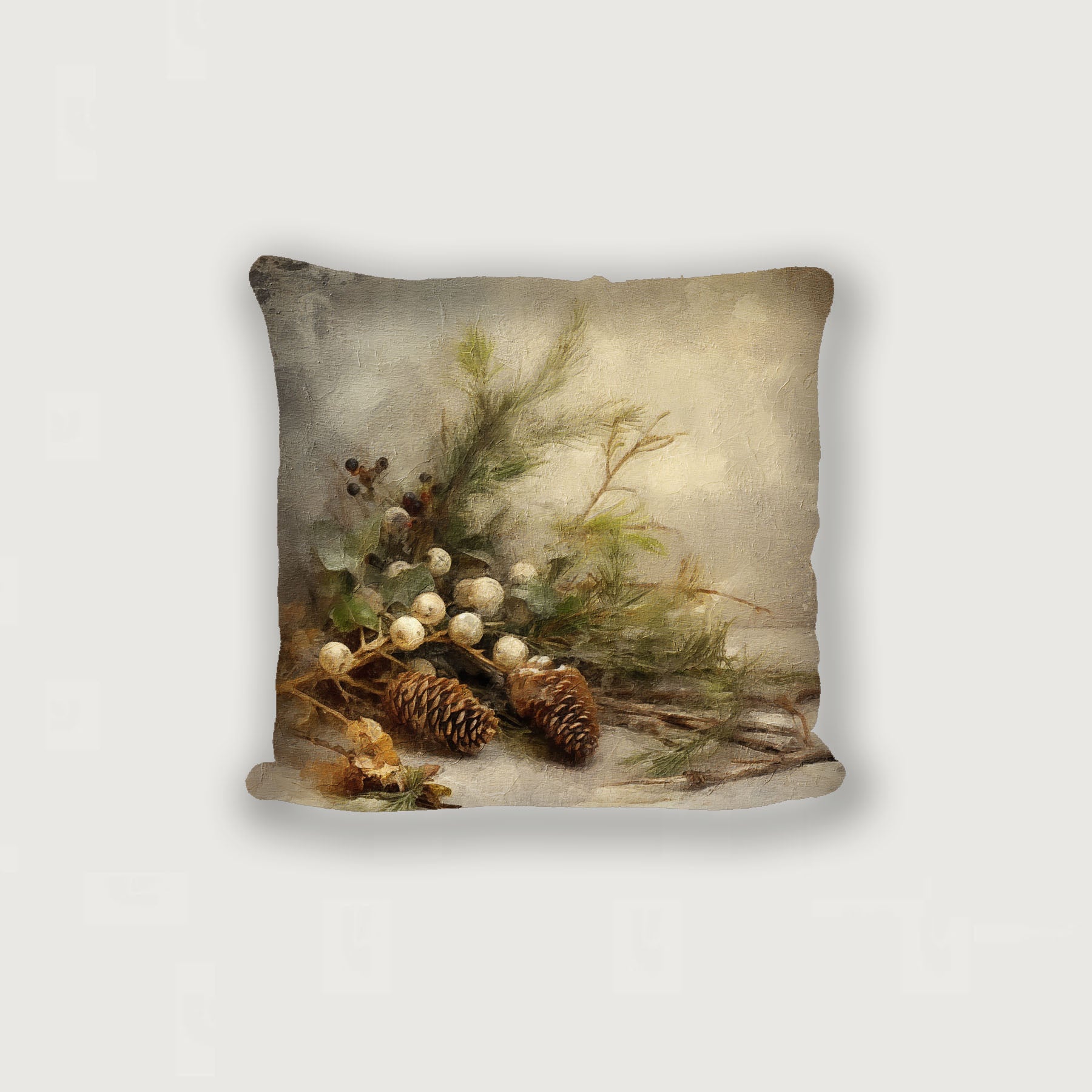 Pine and white berries - Pillow