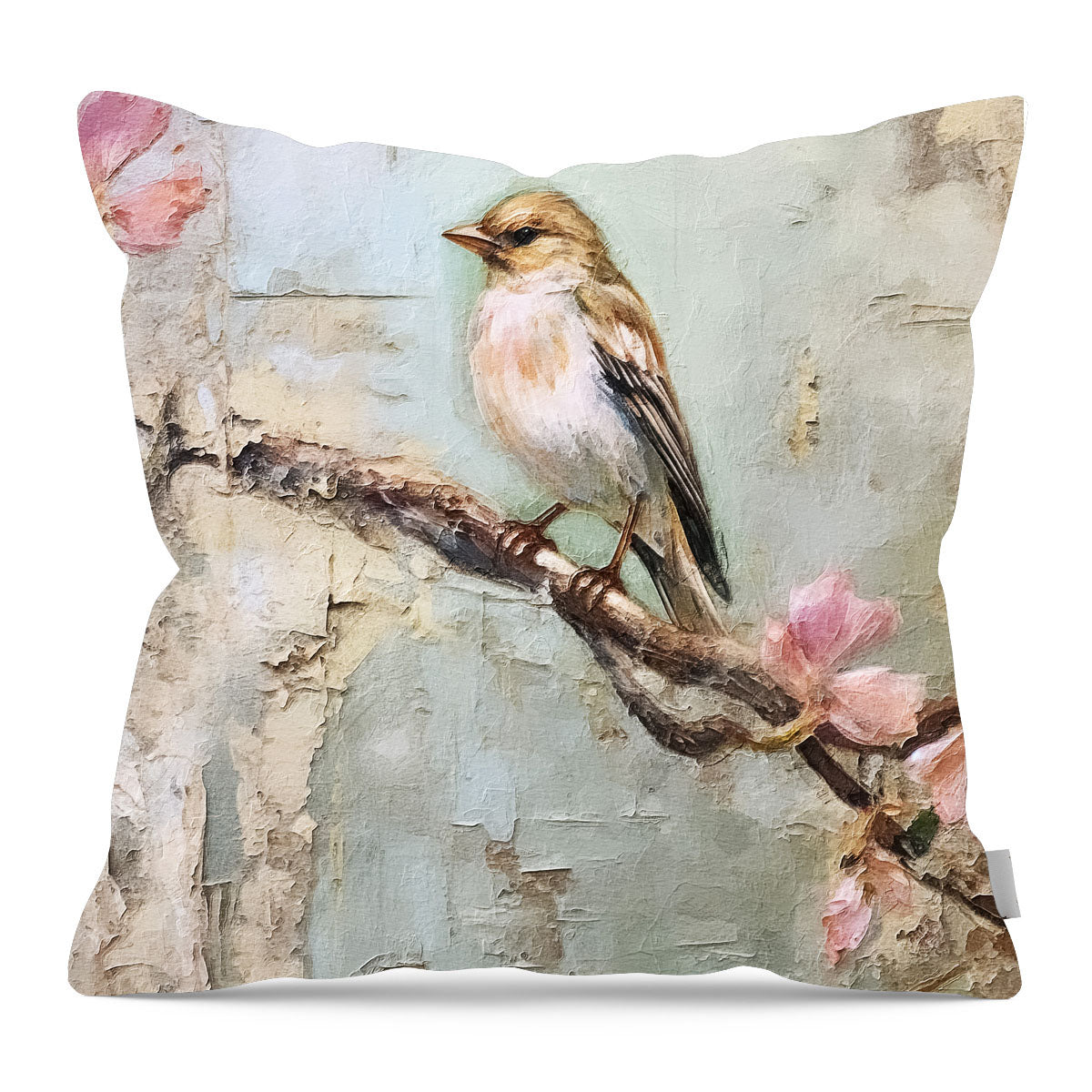 Bird on branch - Pillow