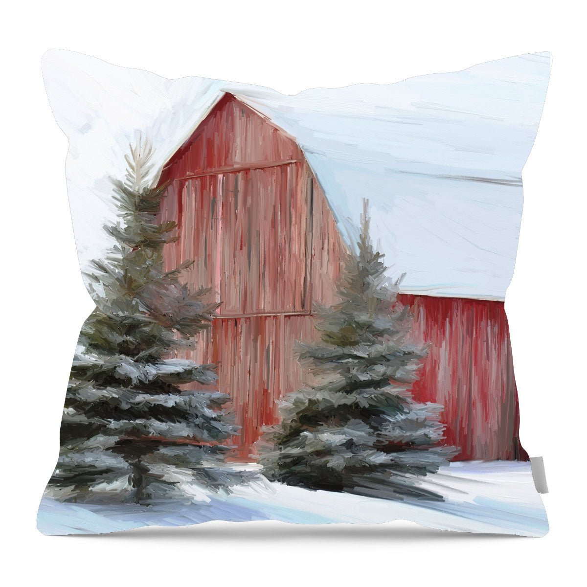 Barn With Trees - Pillow