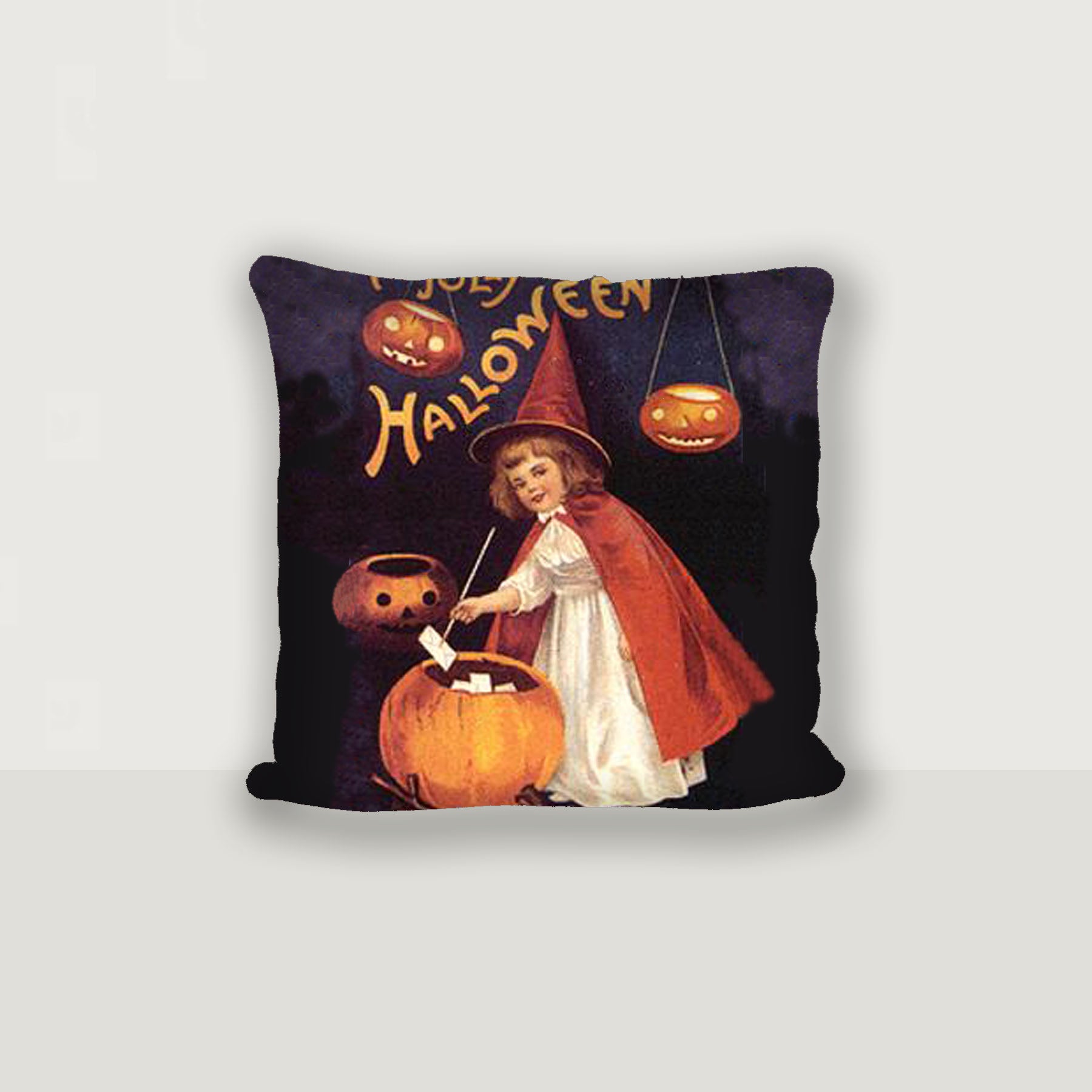 Witch with Pumpkins - Pillow