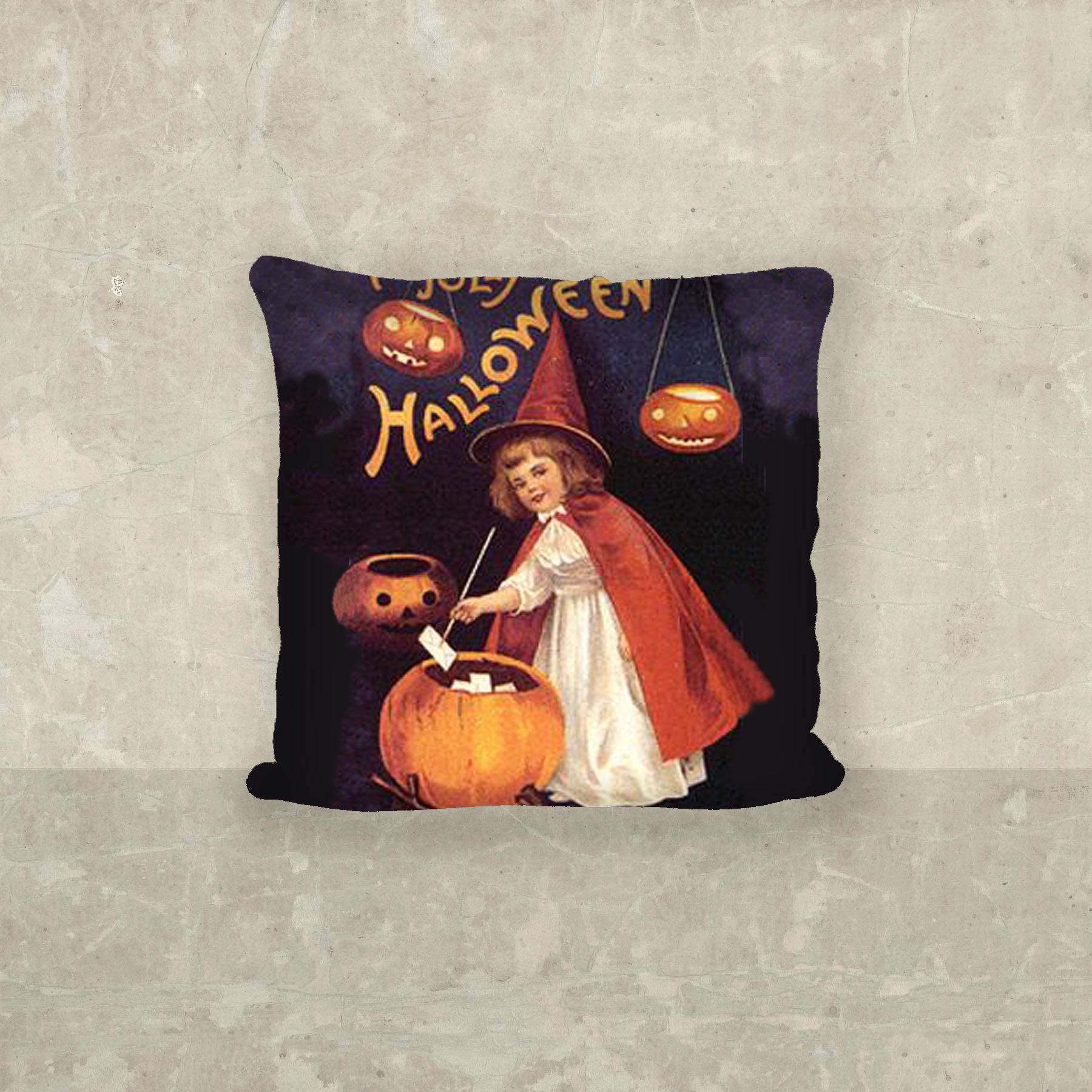 Witch with Pumpkins - Pillow