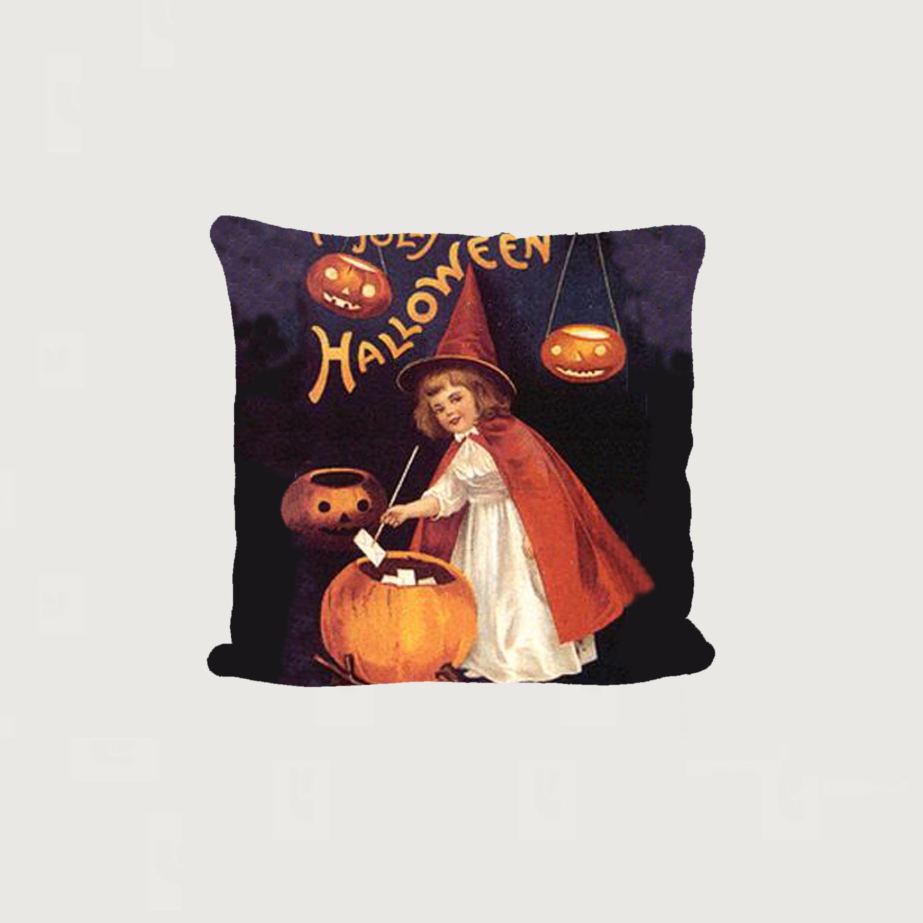 Witch with Pumpkins - Pillow