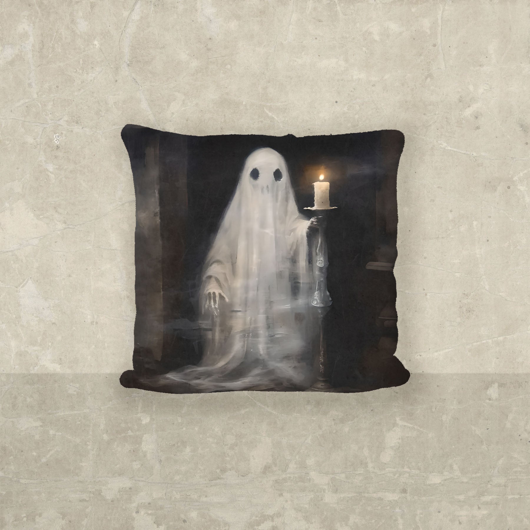 Ghost holding a candle - Pillow