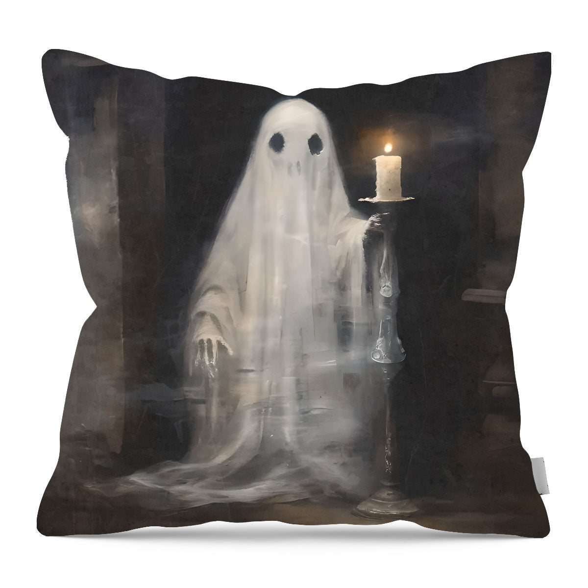 Ghost holding a candle - Pillow