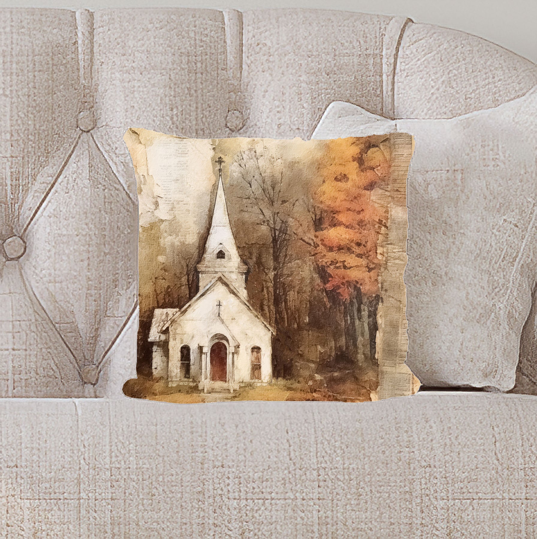 Autumn Church 6 - Pillow