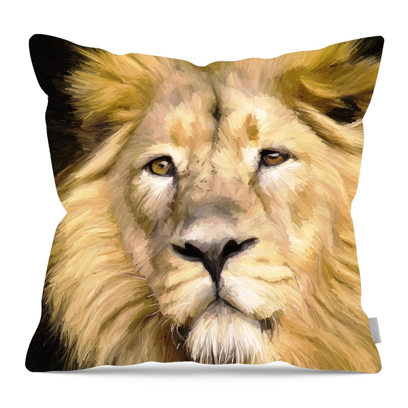 Lion - Pillow — 16-inch linen-look pillow