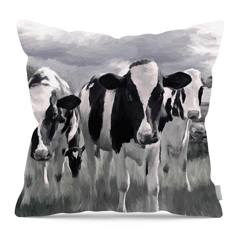 Field of Cows - Pillow — 16-inch linen-look pillow