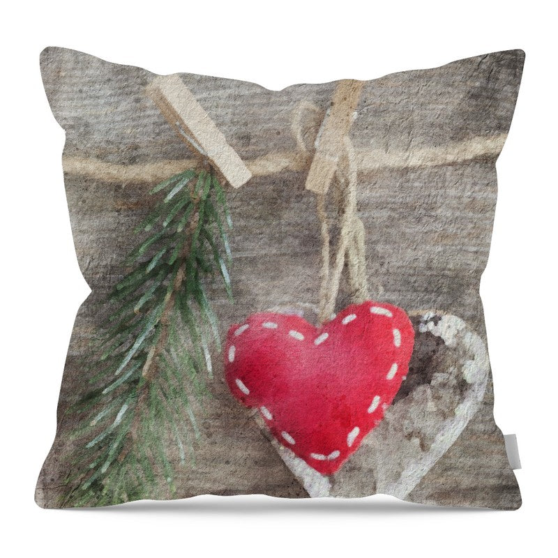 Winter hearts - Pillow — 16-inch linen-look pillow