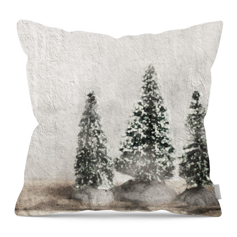 Snowy Pines - Pillow — 16-inch linen-look pillow