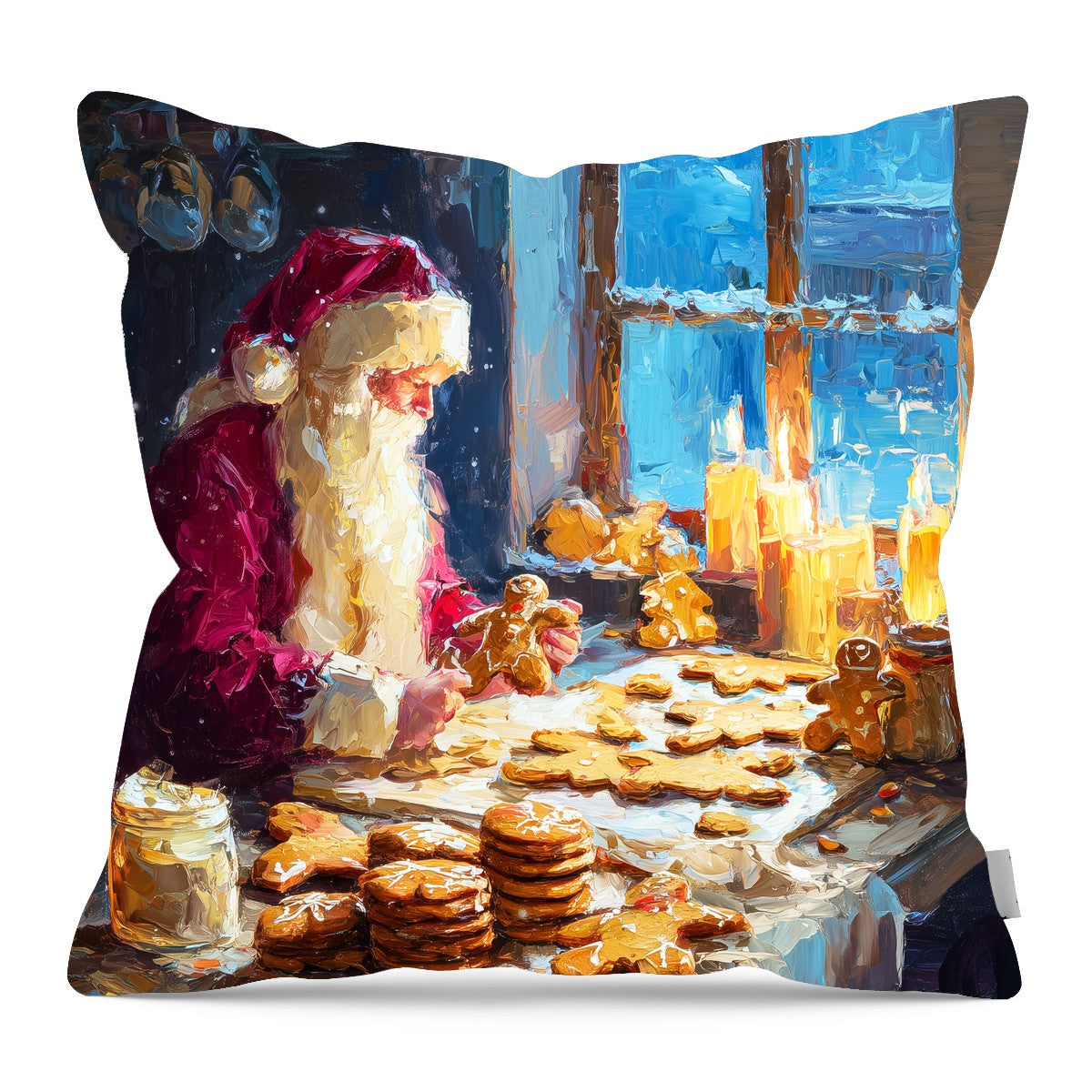 Santa Making Cookies - Pillow