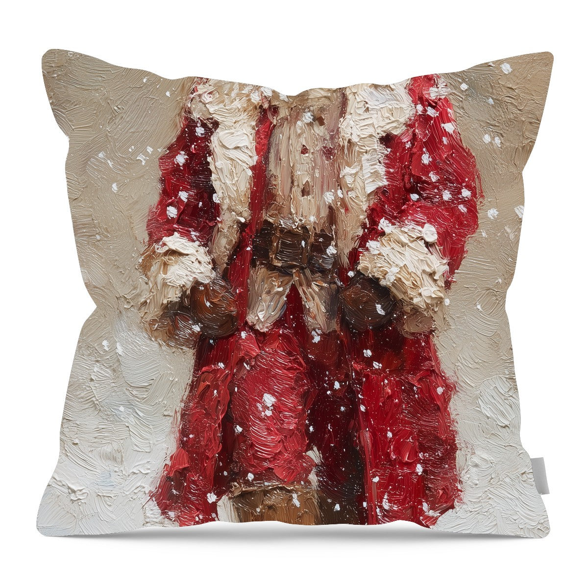 Santa Walking in Falling Snow - Pillow